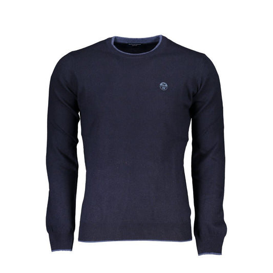 North Sails Sleek Blue Crew Neck Sweater with Embroidery