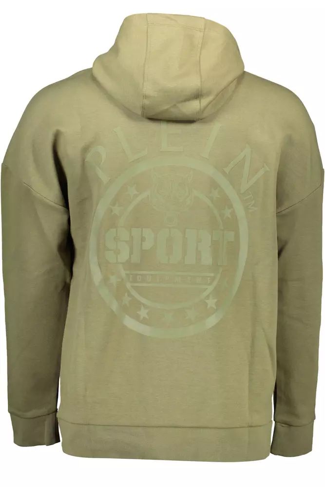 Plein Sport Emerald Zip-Up Hoodie with Contrasting Accents