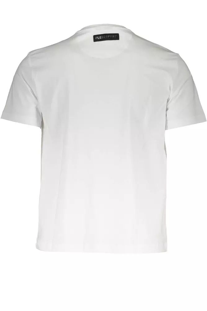 Plein Sport Sleek White Crew Neck Designer Tee