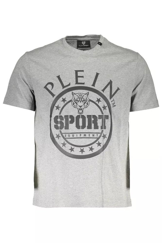 Plein Sport Athletic Gray Cotton Crew Neck Tee