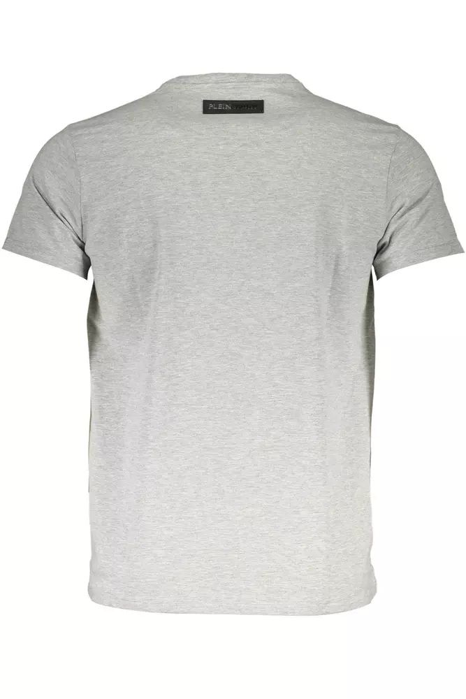 Plein Sport Sleek Gray Crew Neck Cotton Tee