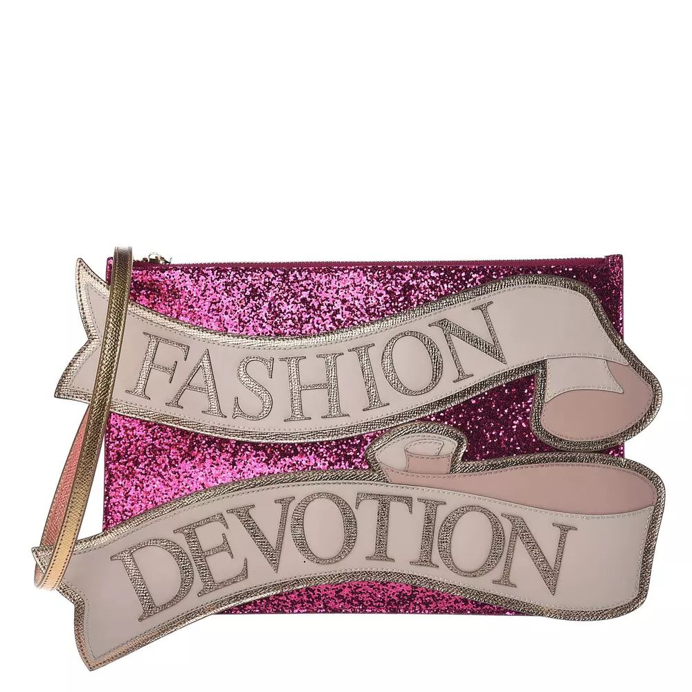 Dolce & Gabbana Glittering Fuchsia Calfskin Clutch