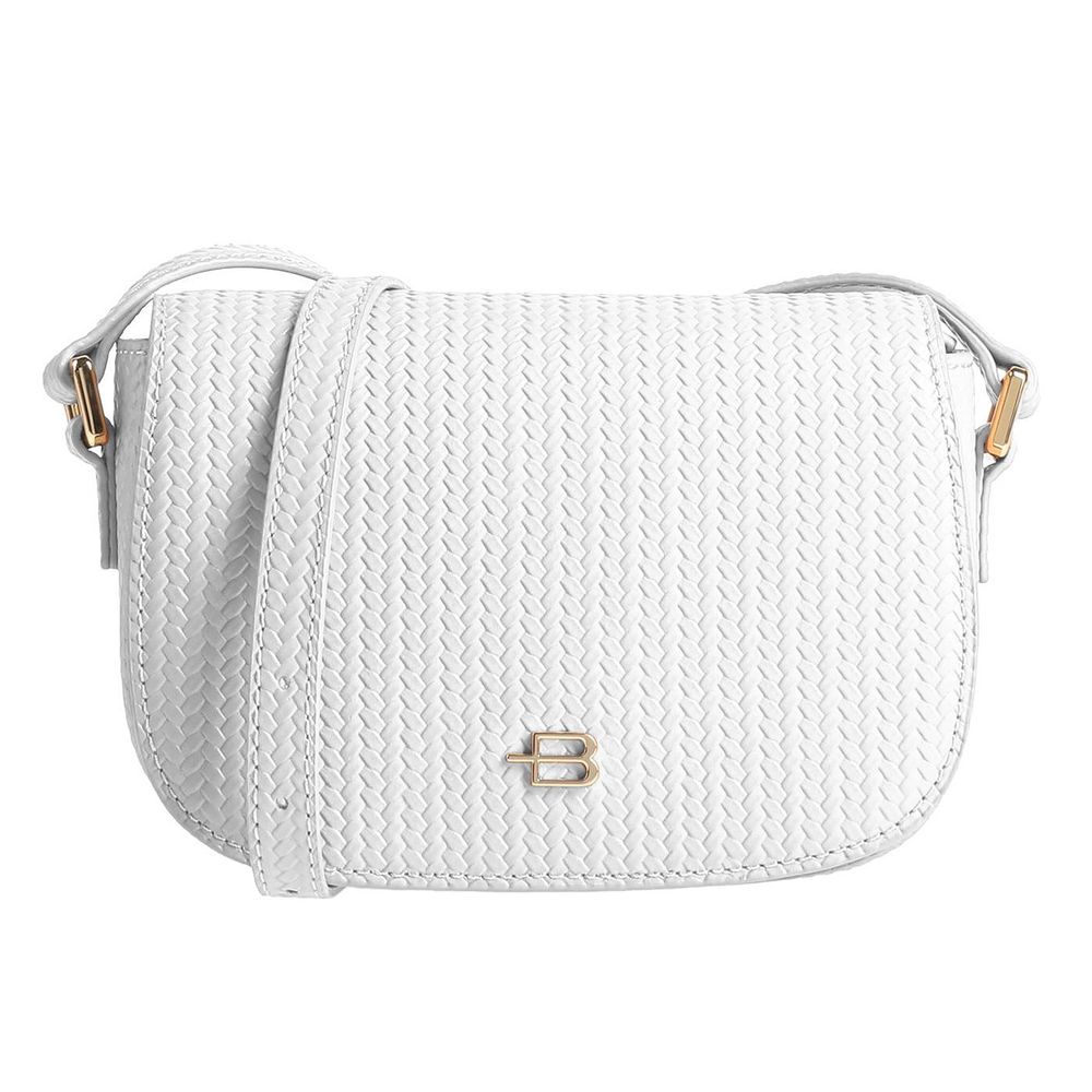 Baldinini Trend Chic Woven Calfskin Crossbody Bag