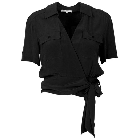 Patrizia Pepe Elegant V-Neck Tie-Waist Blouse