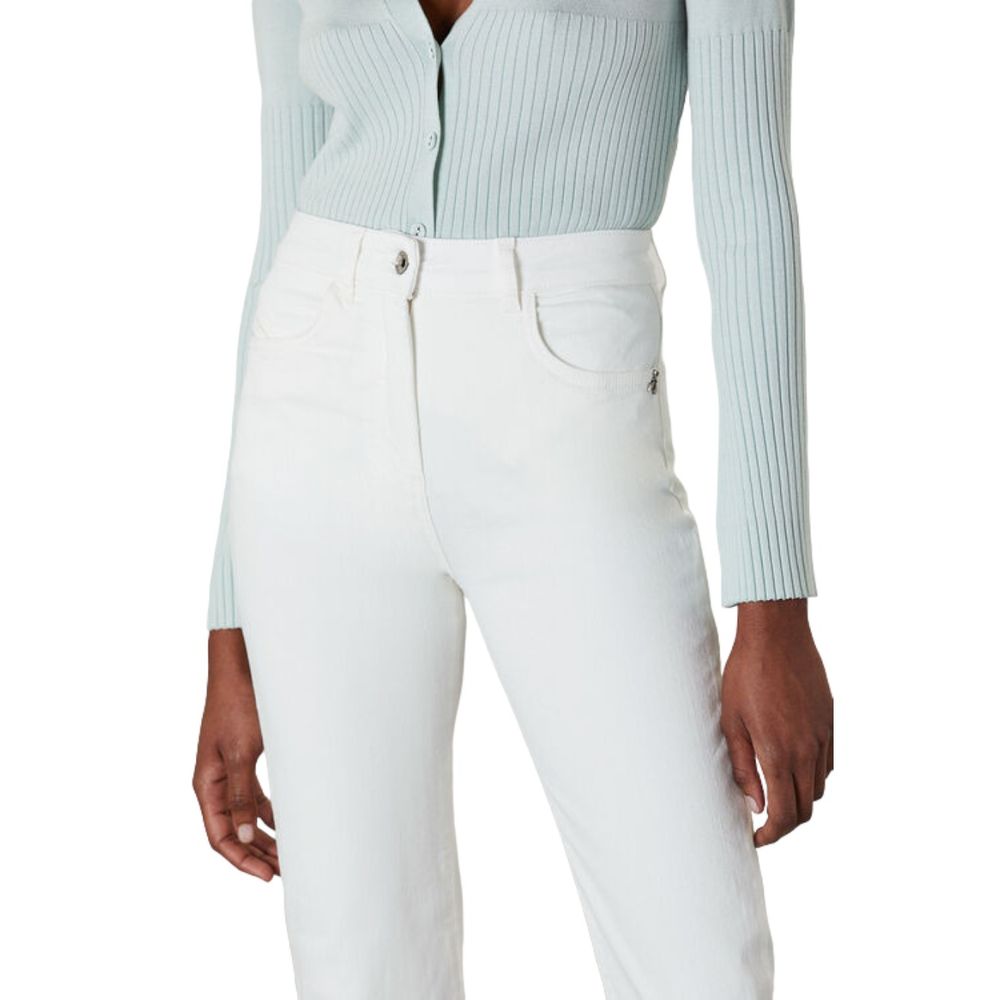 Patrizia Pepe Chic White Flared Trousers for Elegant Ensembles