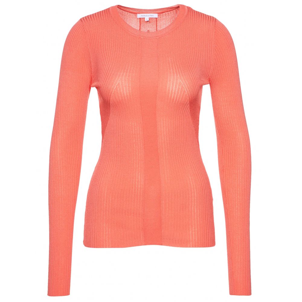 Patrizia Pepe Chic Pink Round Neck Sweater with Metallic Detail