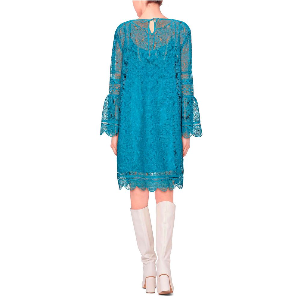 Alberta Ferretti Sky Blue Embroidered Short Dress