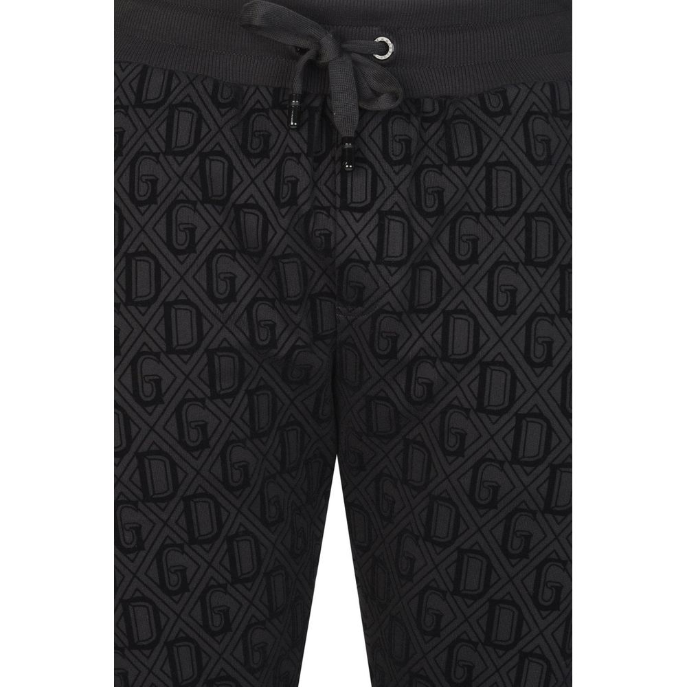 Dolce & Gabbana Velvet Logo Cotton Tracksuit Trousers