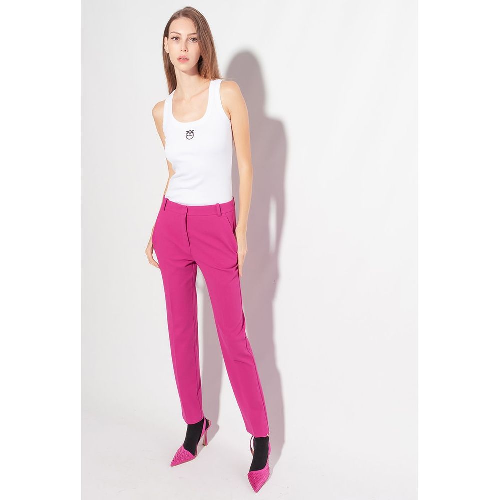 PINKO Fuchsia Viscose Blend Cigarette Trousers