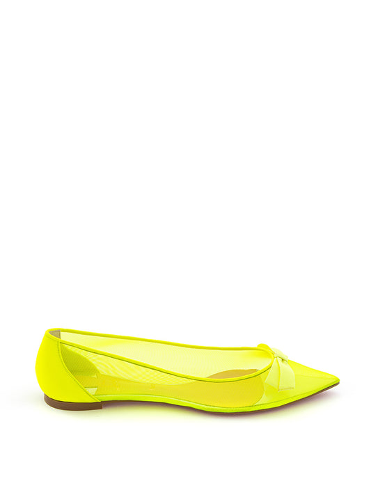 Christian Louboutin Vibrant Fluo Mesh Pointed Ballerinas