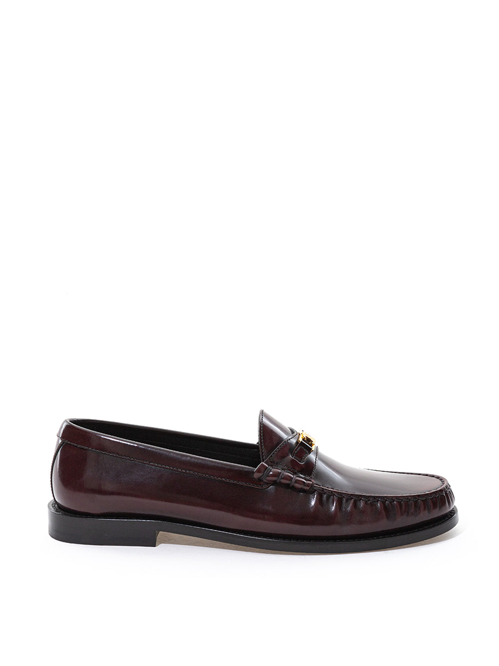 Celine Elegant Brown Leather Triomphe Loafers