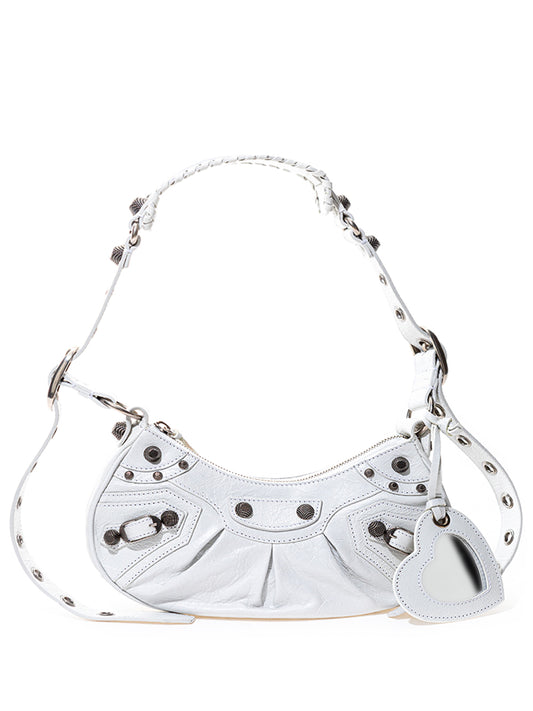 Balenciaga Chic White Leather Shoulder Bag