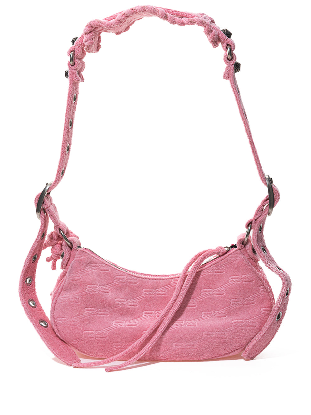 Balenciaga Pink Le Cagole Chenille Shoulder Bag