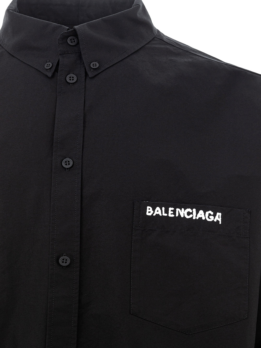 Balenciaga Elegant Oversized Black Cotton Shirt