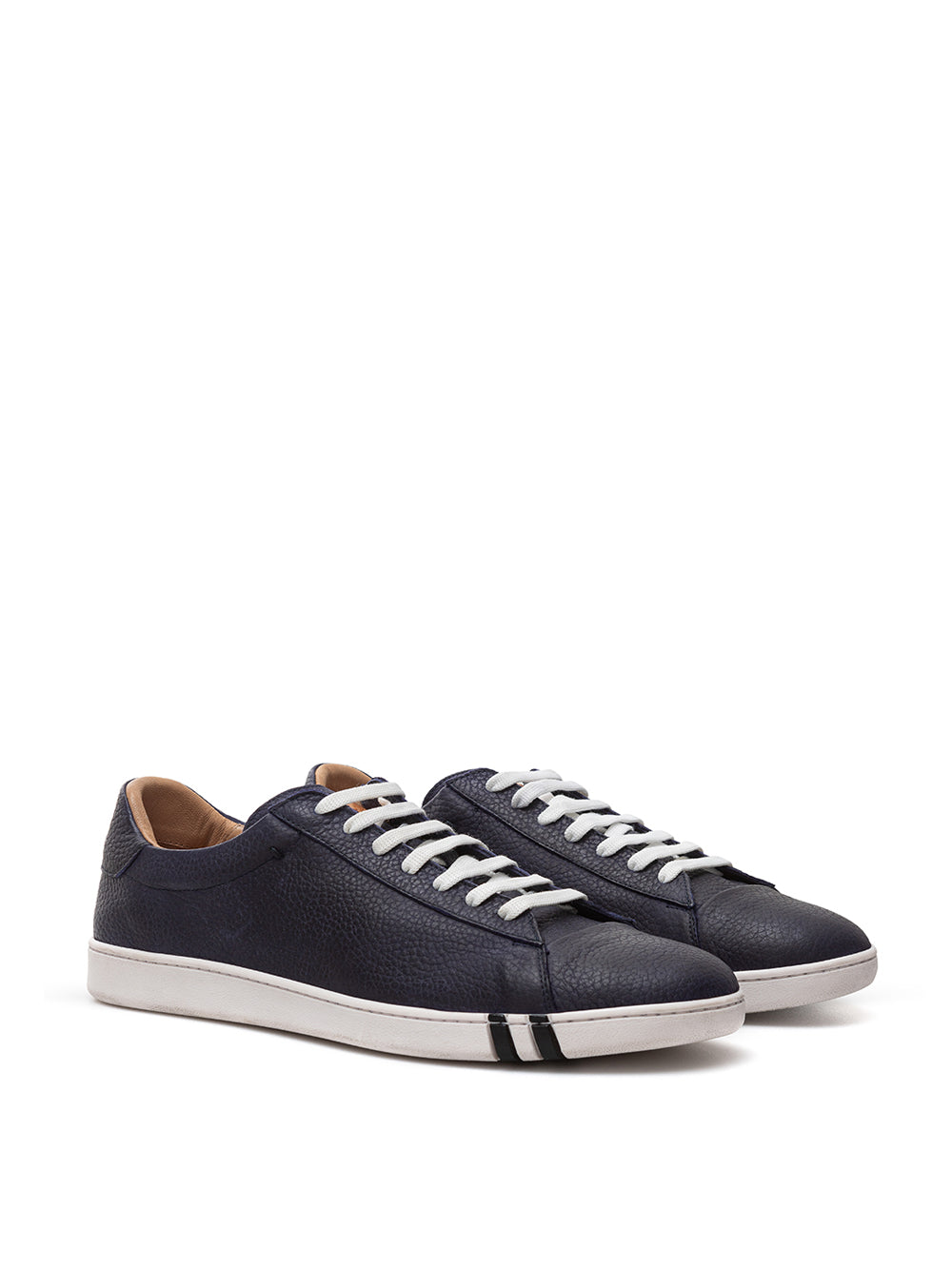 Bally Elegant Blue Leather Sneakers