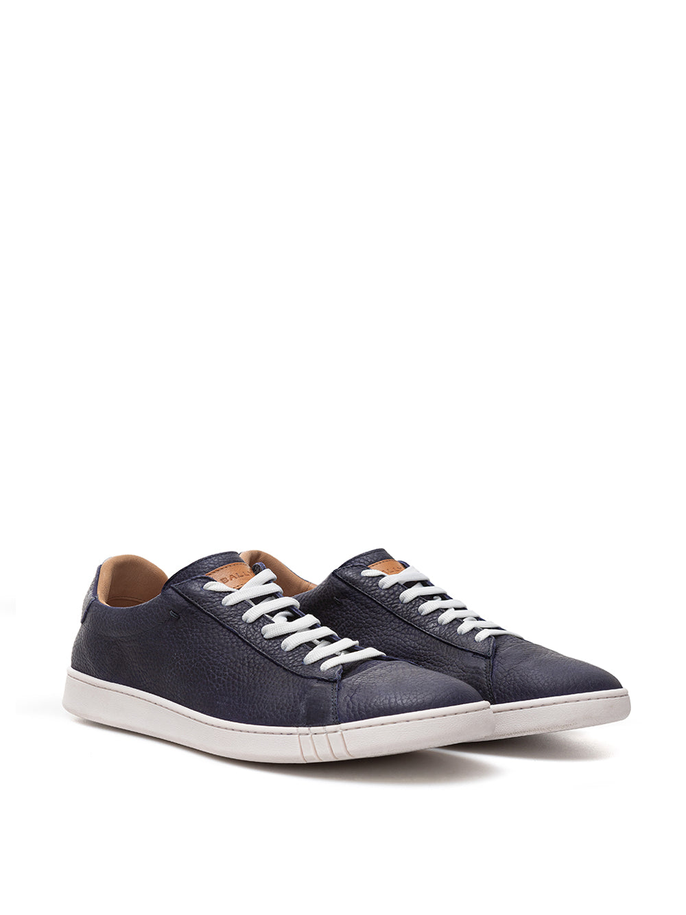 Bally Elegant Blue Leather Lace-Up Sneakers