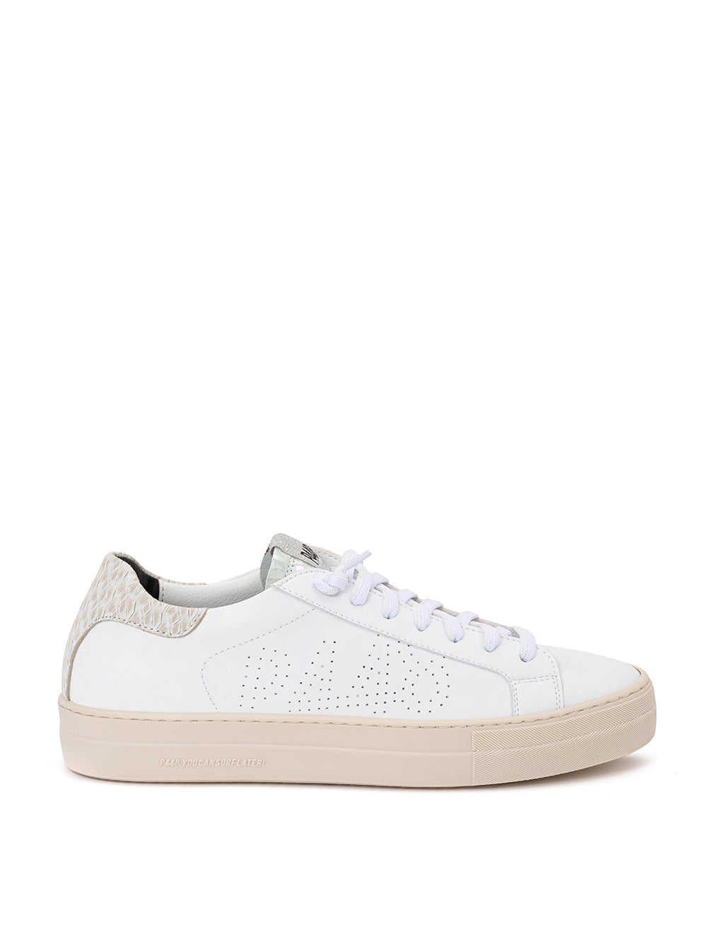 P448 Elegant White Leather Sneakers