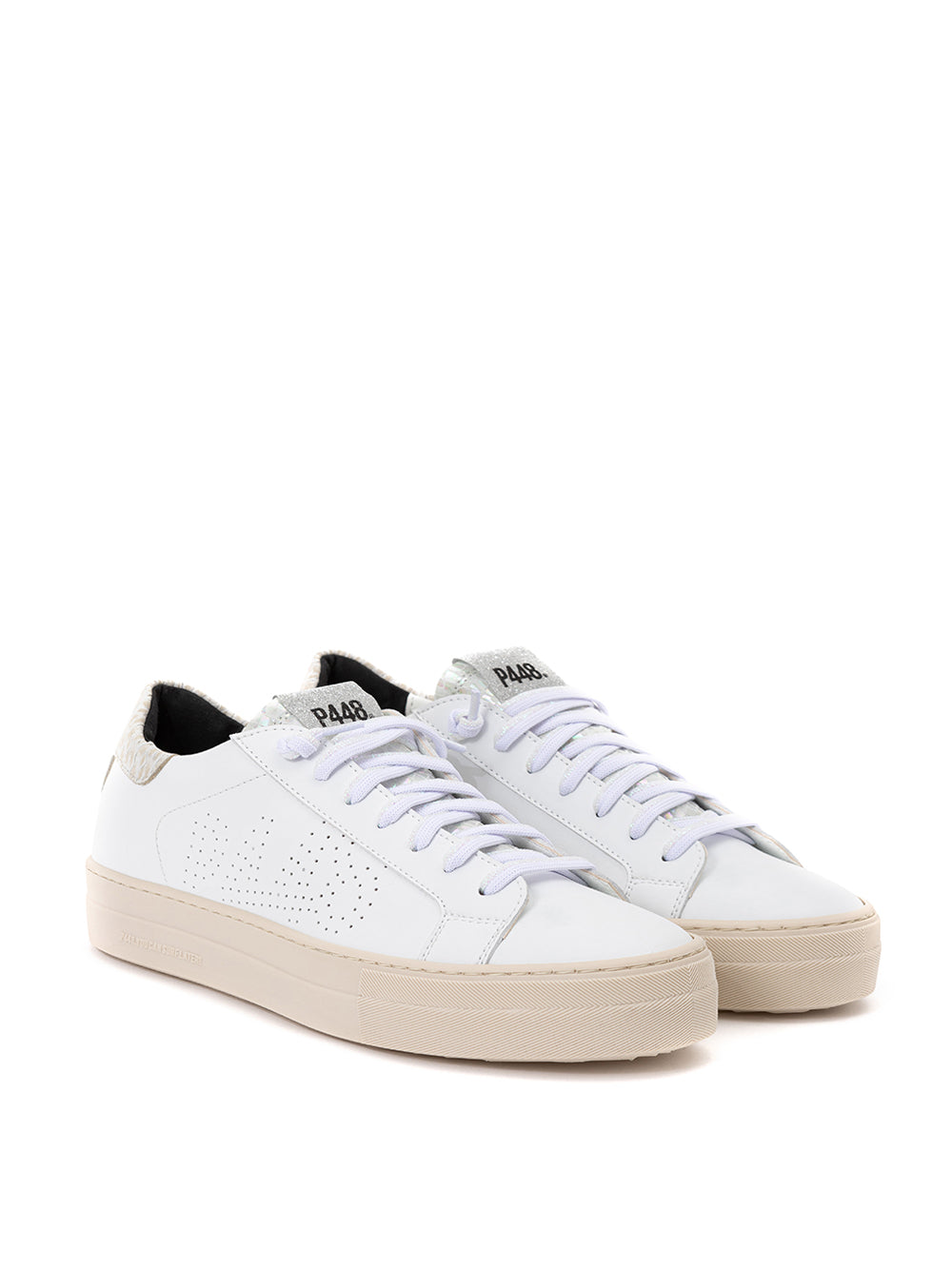 P448 Elegant White Leather Sneakers