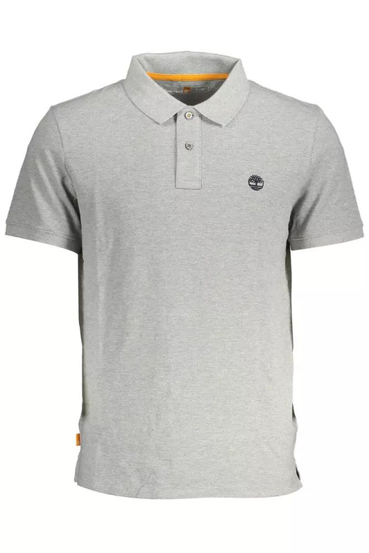 Timberland Sleek Gray Polo with Subtle Embroidery