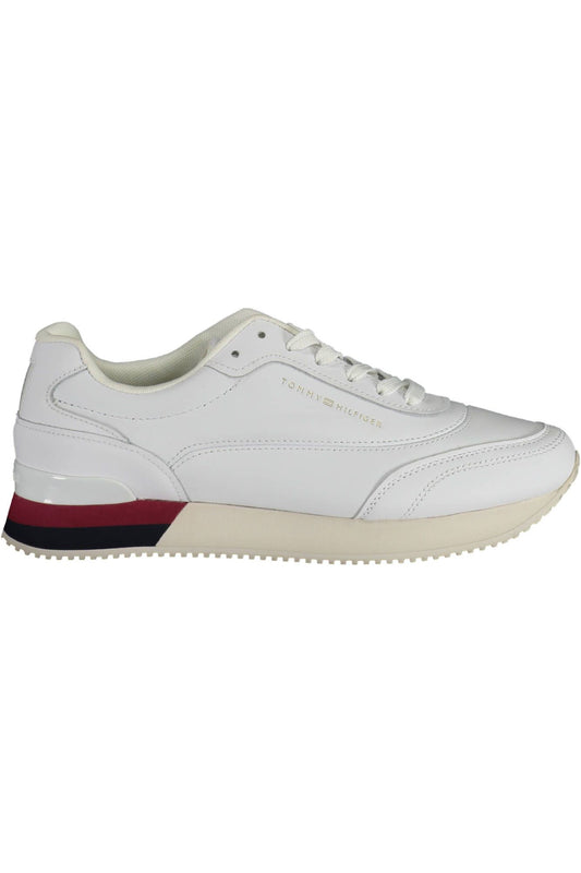 Tommy Hilfiger Chic White Lace-Up Sneakers with Logo Detail