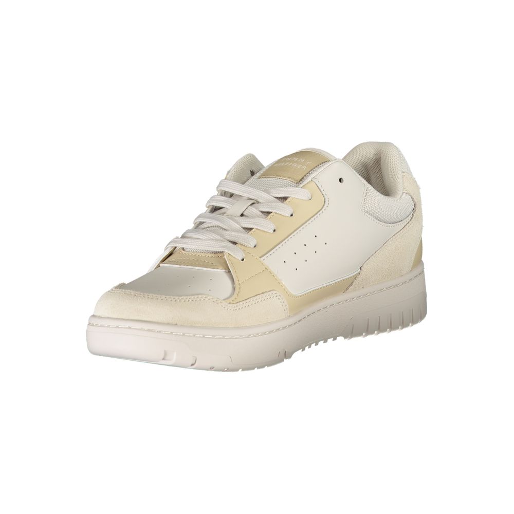 Tommy Hilfiger Beige Contrast Lace-Up Sports Sneakers