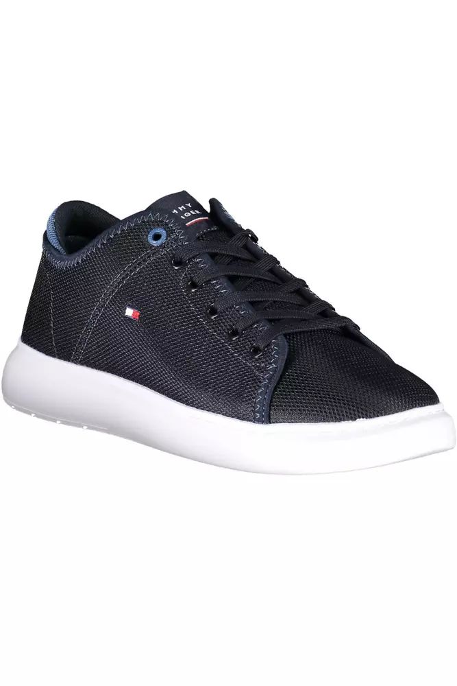 Tommy Hilfiger Chic Blue Lace-Up Sneakers with Logo Detail