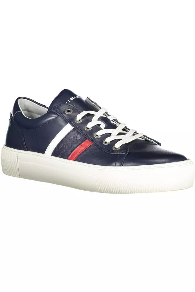 Tommy Hilfiger Chic Leather Lace-Up Sneakers with Contrast Detail