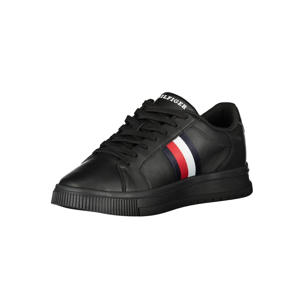 Tommy Hilfiger Sleek Black Sneakers with Contrast Details