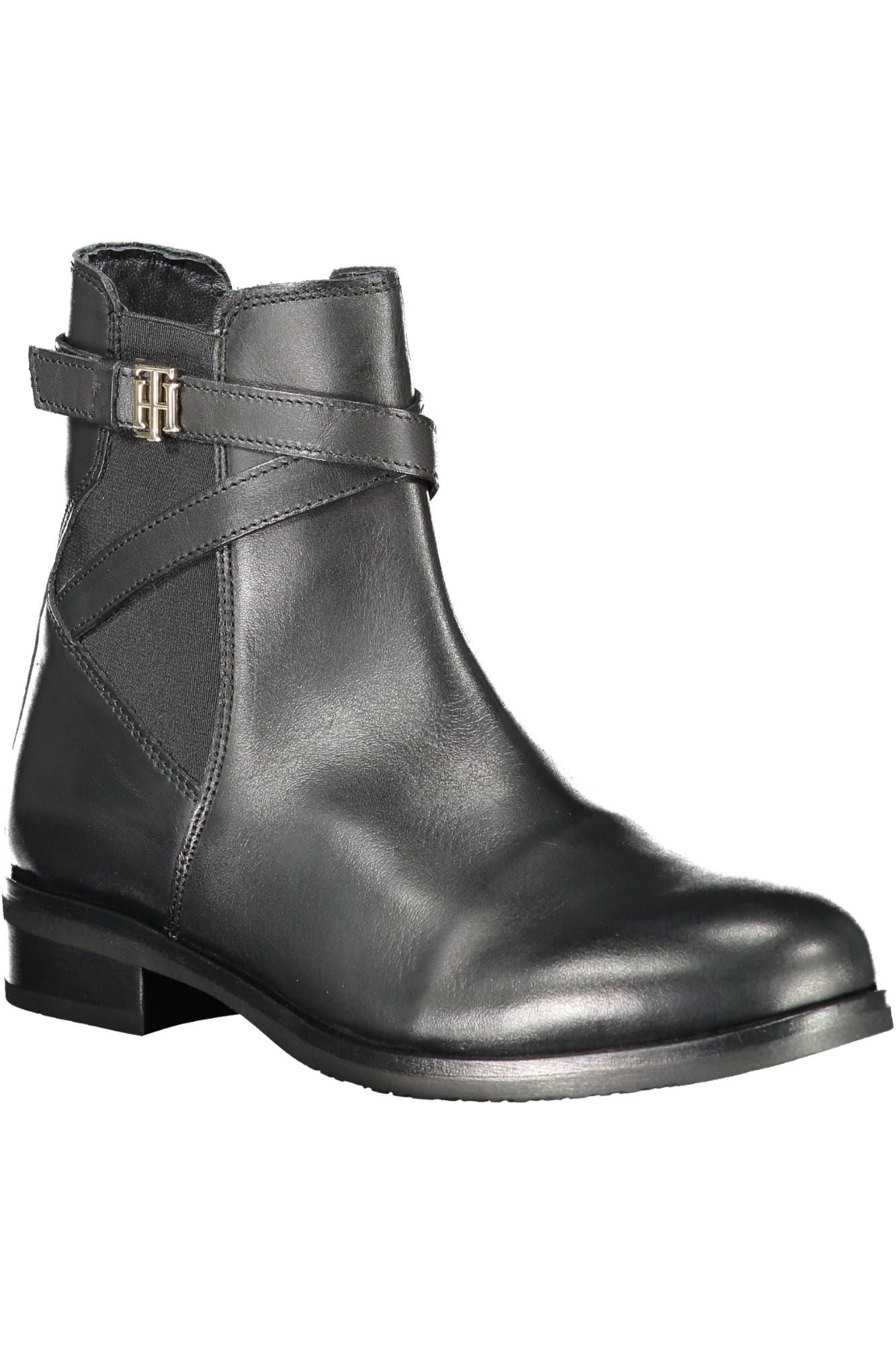 Tommy Hilfiger Chic Black Ankle Boots with Contrasting Zip Detail