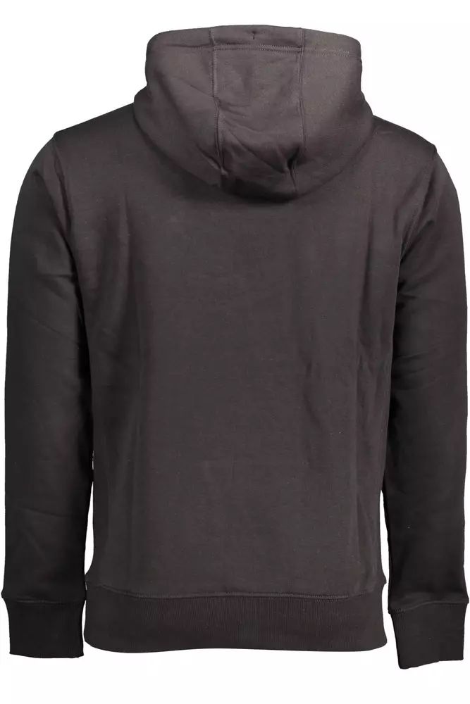 Tommy Hilfiger Sleek Black Hooded Embroidered Sweatshirt