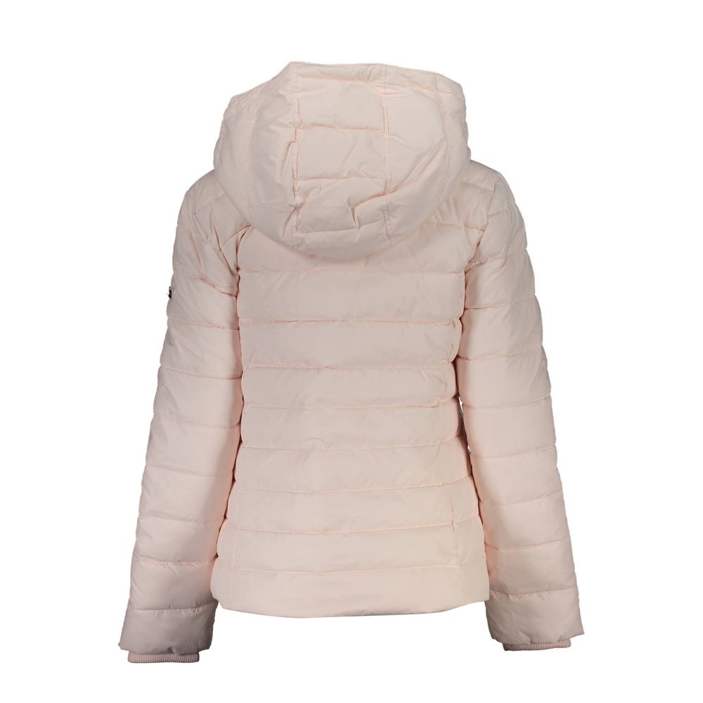 Tommy Hilfiger Chic Pink Long Sleeve Jacket with Removable Hood