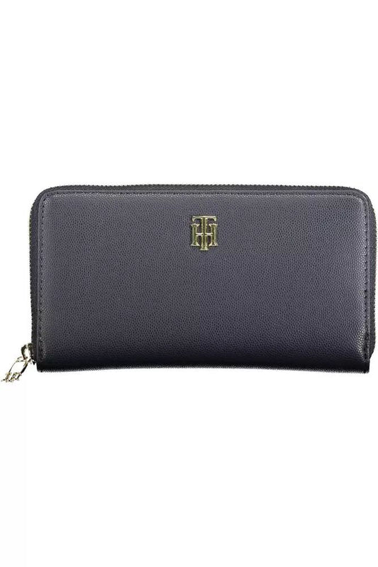 Tommy Hilfiger Elegant Blue Polyethylene Wallet with Logo Detail