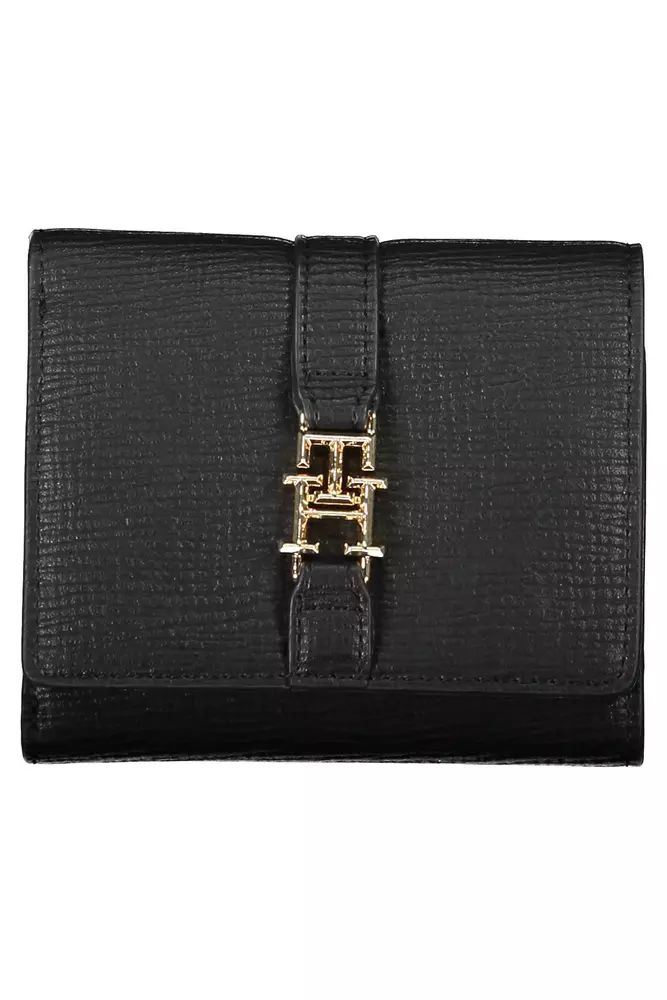 Tommy Hilfiger Elegant Black Polyethylene Trifold Wallet