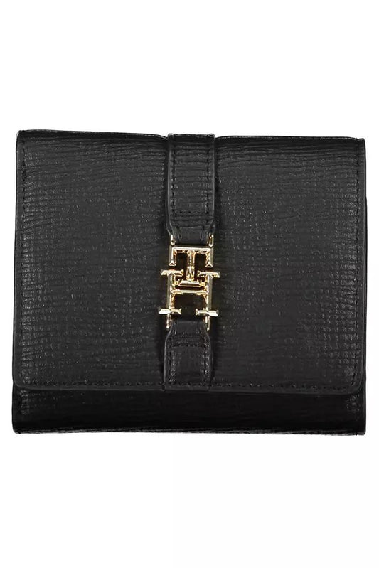 Tommy Hilfiger Elegant Black Polyethylene Trifold Wallet