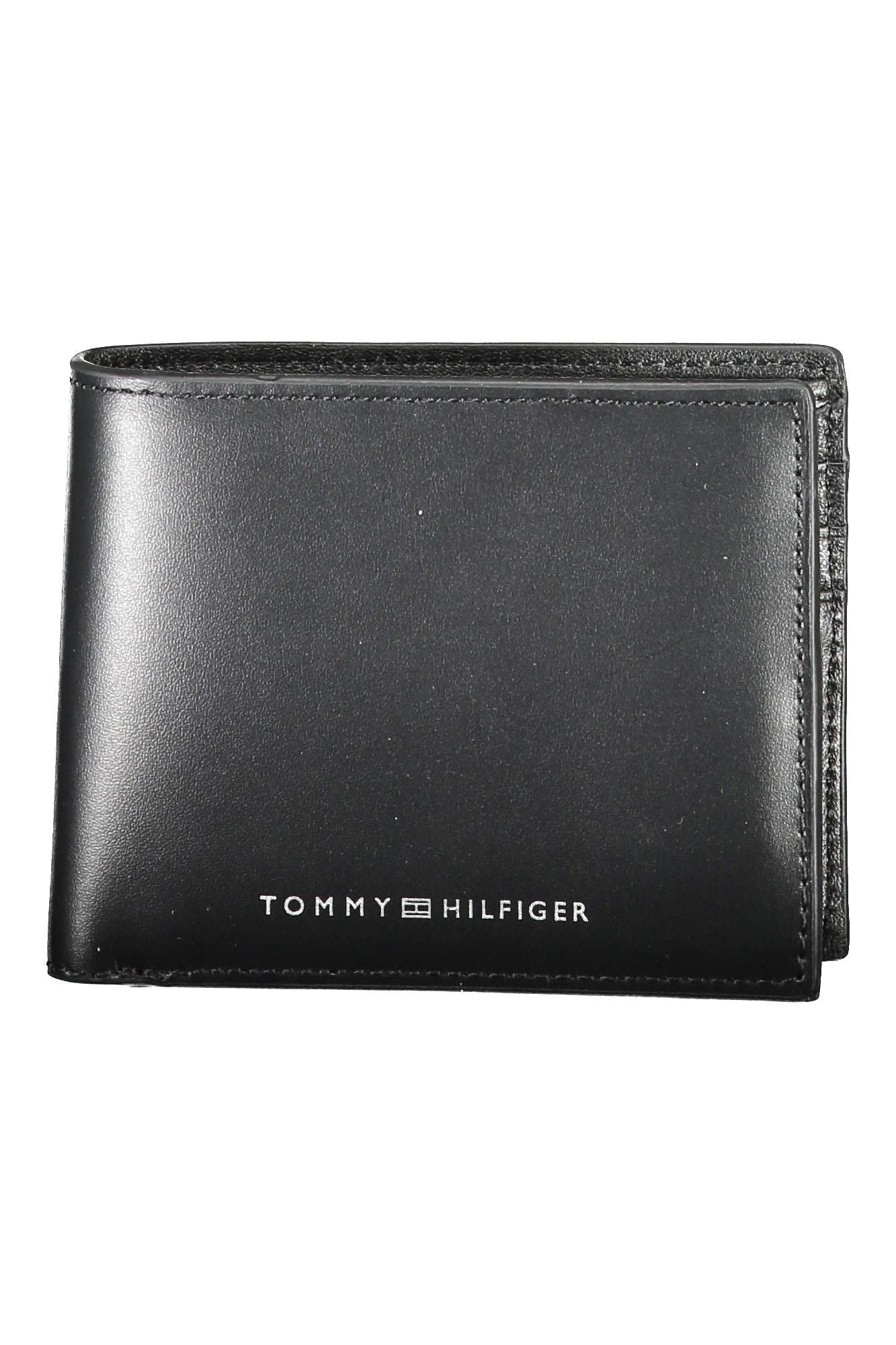 Tommy Hilfiger Sleek Black Leather Bi-Fold Wallet