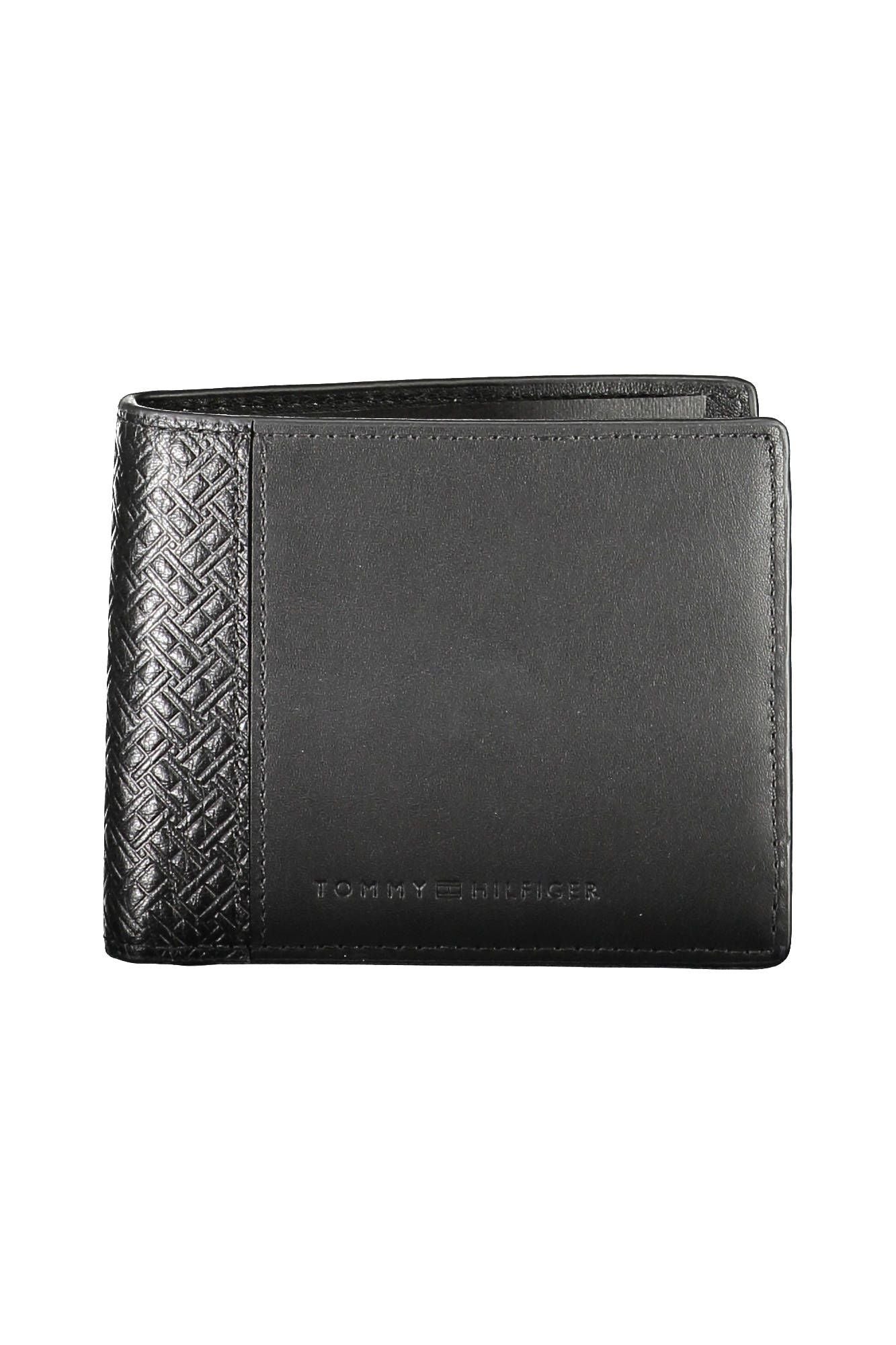 Tommy Hilfiger Sleek Black Leather Bi-Fold Wallet for Men