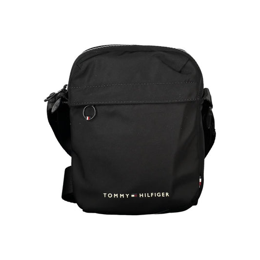 Tommy Hilfiger Sleek Black Contrast Detail Shoulder Bag