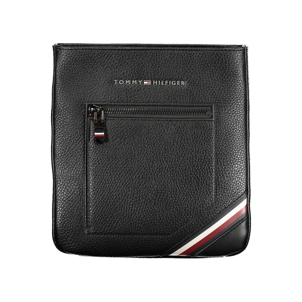 Tommy Hilfiger Sleek Black Shoulder Bag with Contrast Detailing