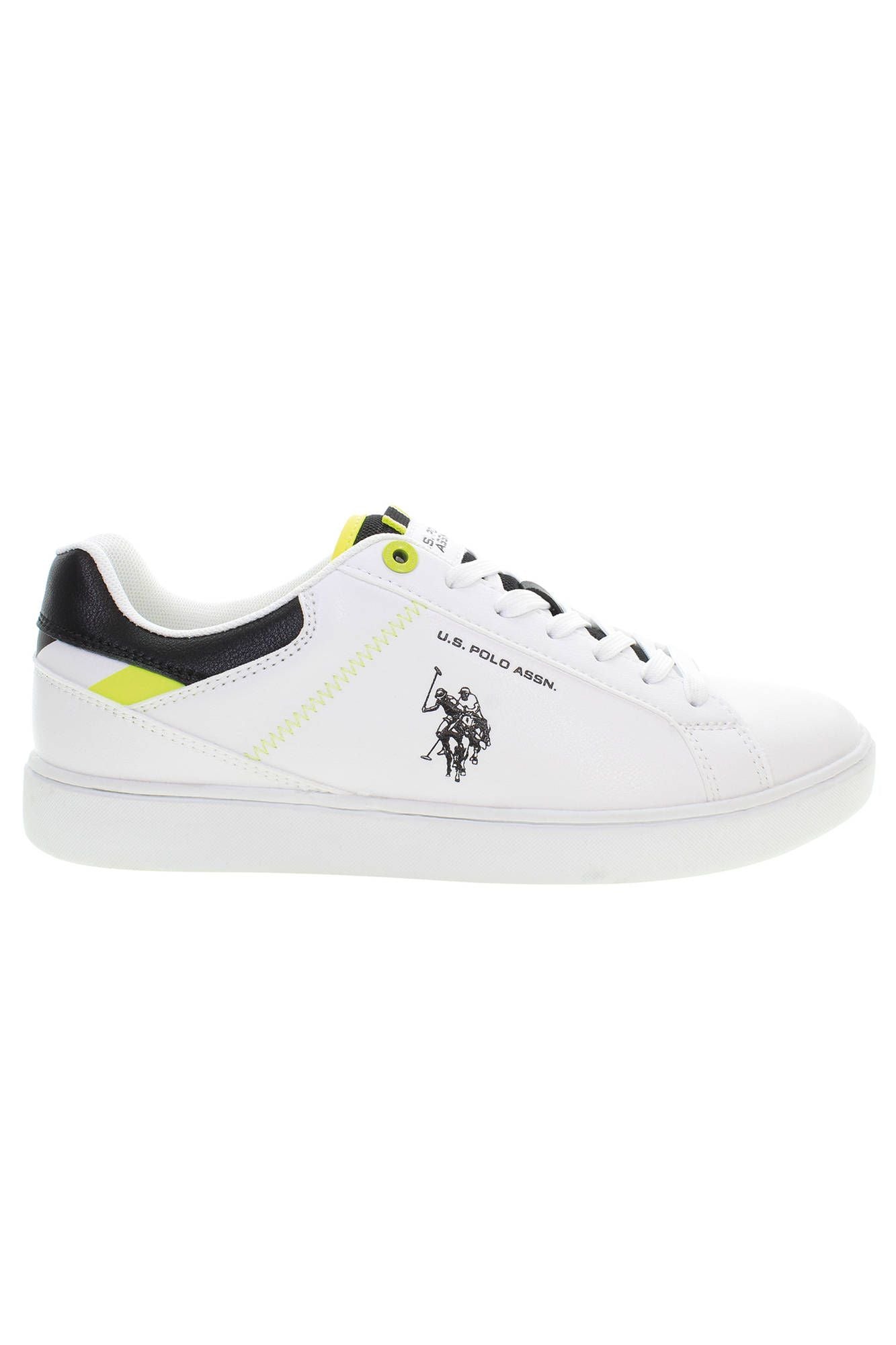 U.S. POLO ASSN. White Lace-Up Sneakers with Contrast Accents