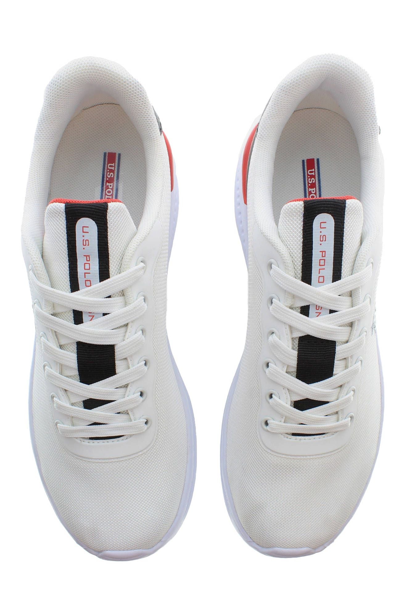 U.S. POLO ASSN. Sleek White Sports Sneakers with Contrasting Accents