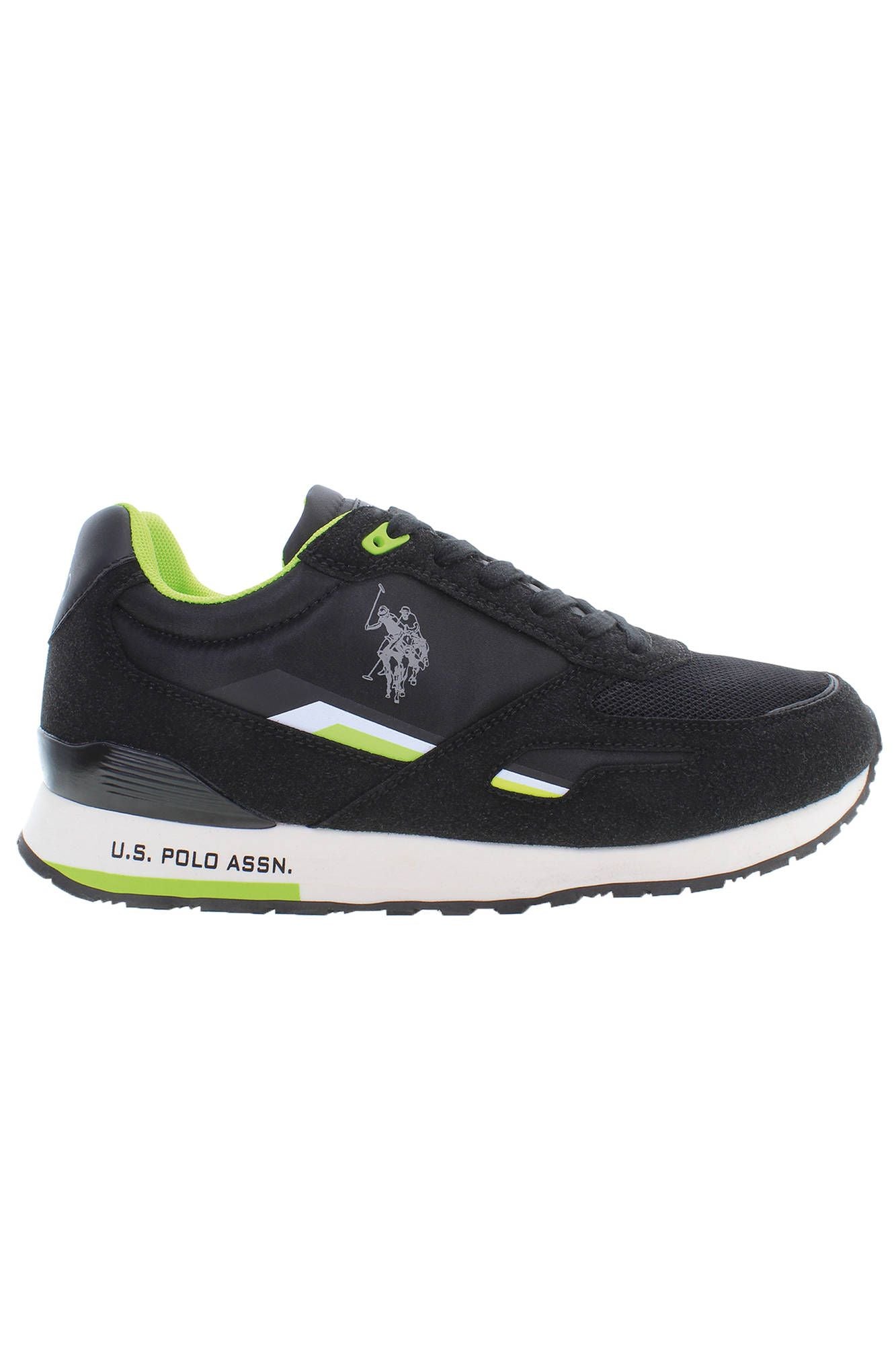 U.S. POLO ASSN. Sleek Black Lace-Up Sneakers with Logo Detail