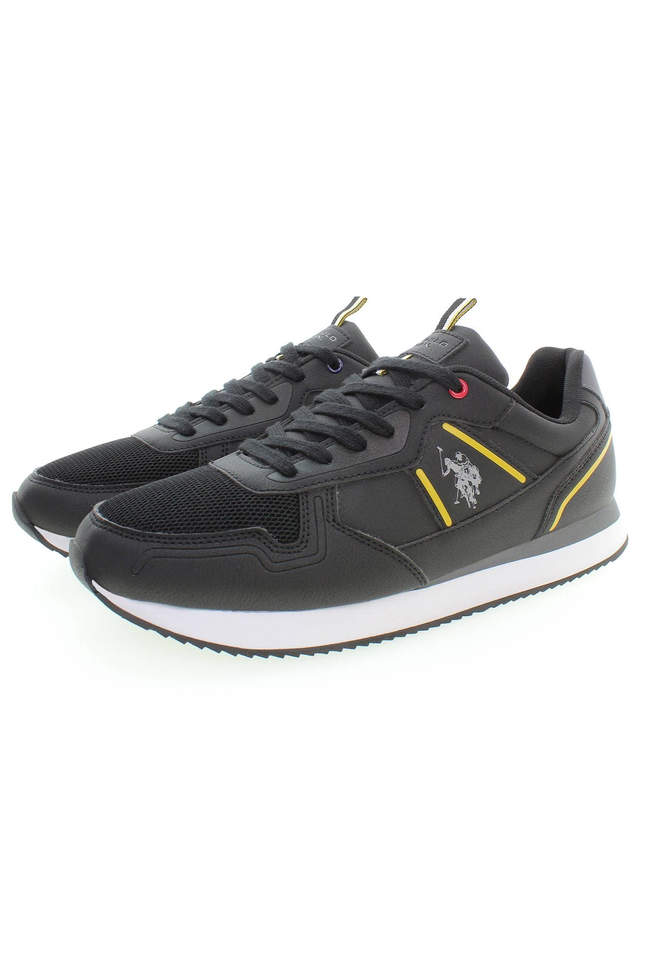 U.S. POLO ASSN. Sleek Black Lace-Up Sneakers with Logo Detail