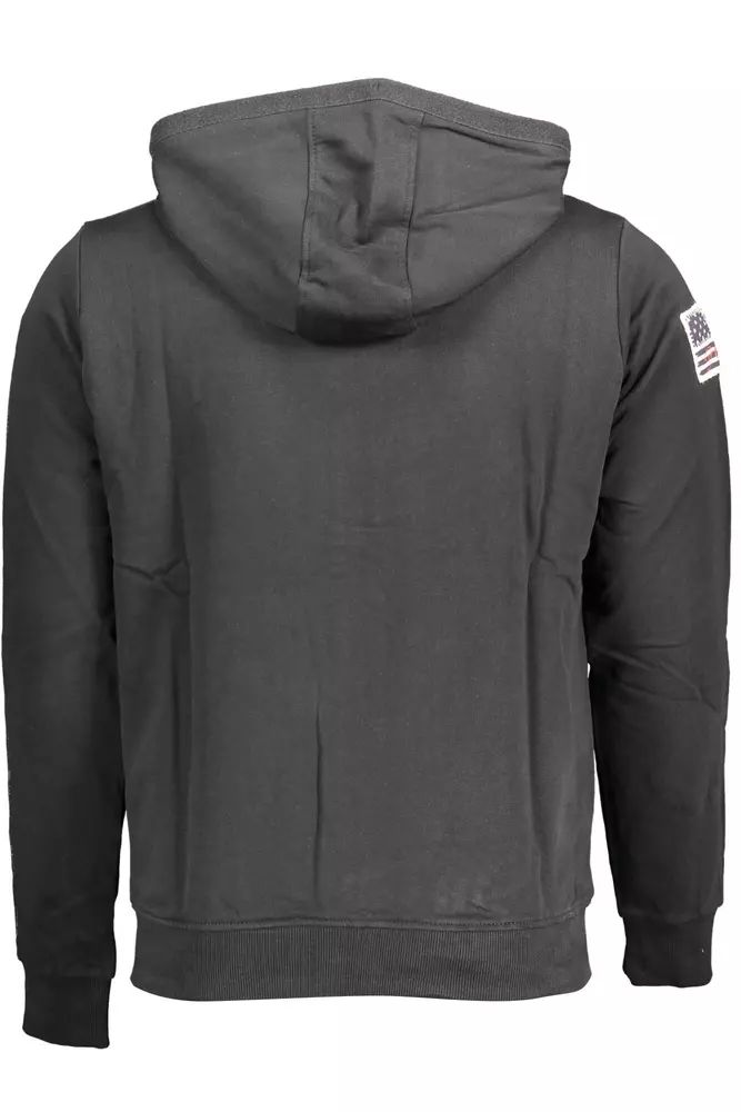 U.S. POLO ASSN. Elegant Black Cotton Zip Sweater