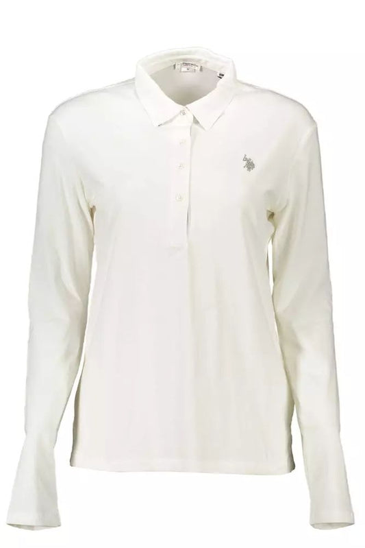 U.S. POLO ASSN. Elegant Long-Sleeved White Polo Shirt