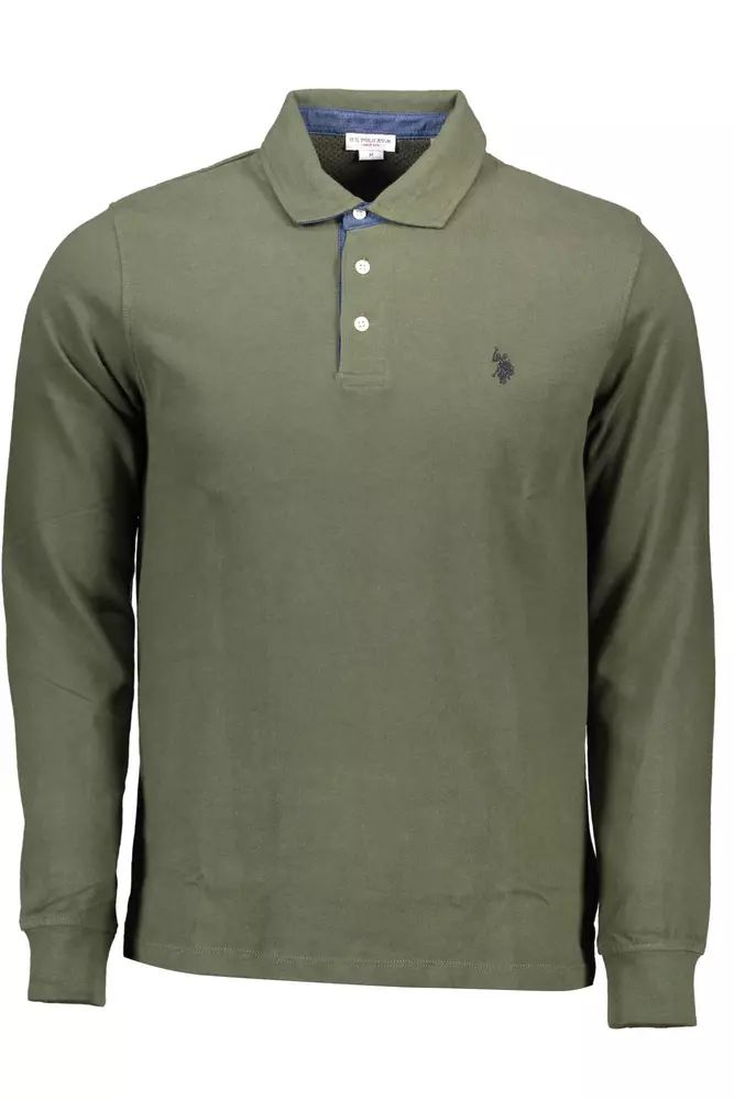 U.S. POLO ASSN. Green Elbow Patch Polo with Contrasting Details