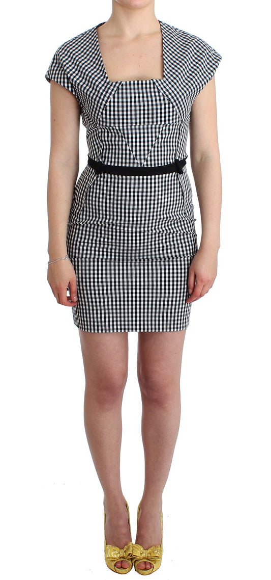 GF Ferre Chic Monochrome Sheath Dress with Belted Waistline