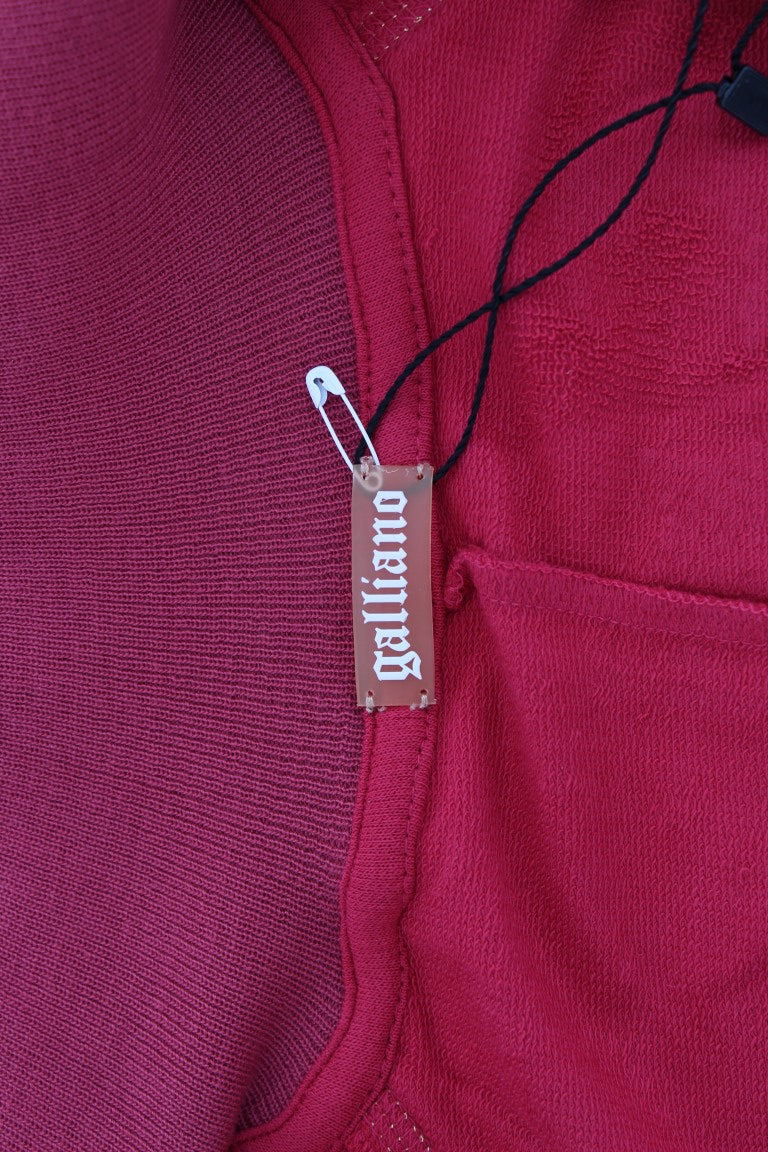 John Galliano Elegant Pink Zip Cardigan with Logo Detailing