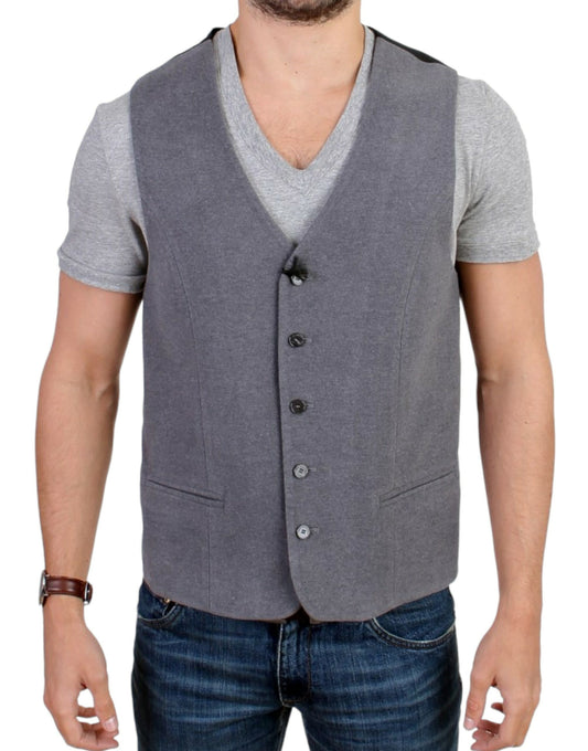 Costume National Gray cotton blend casual vest