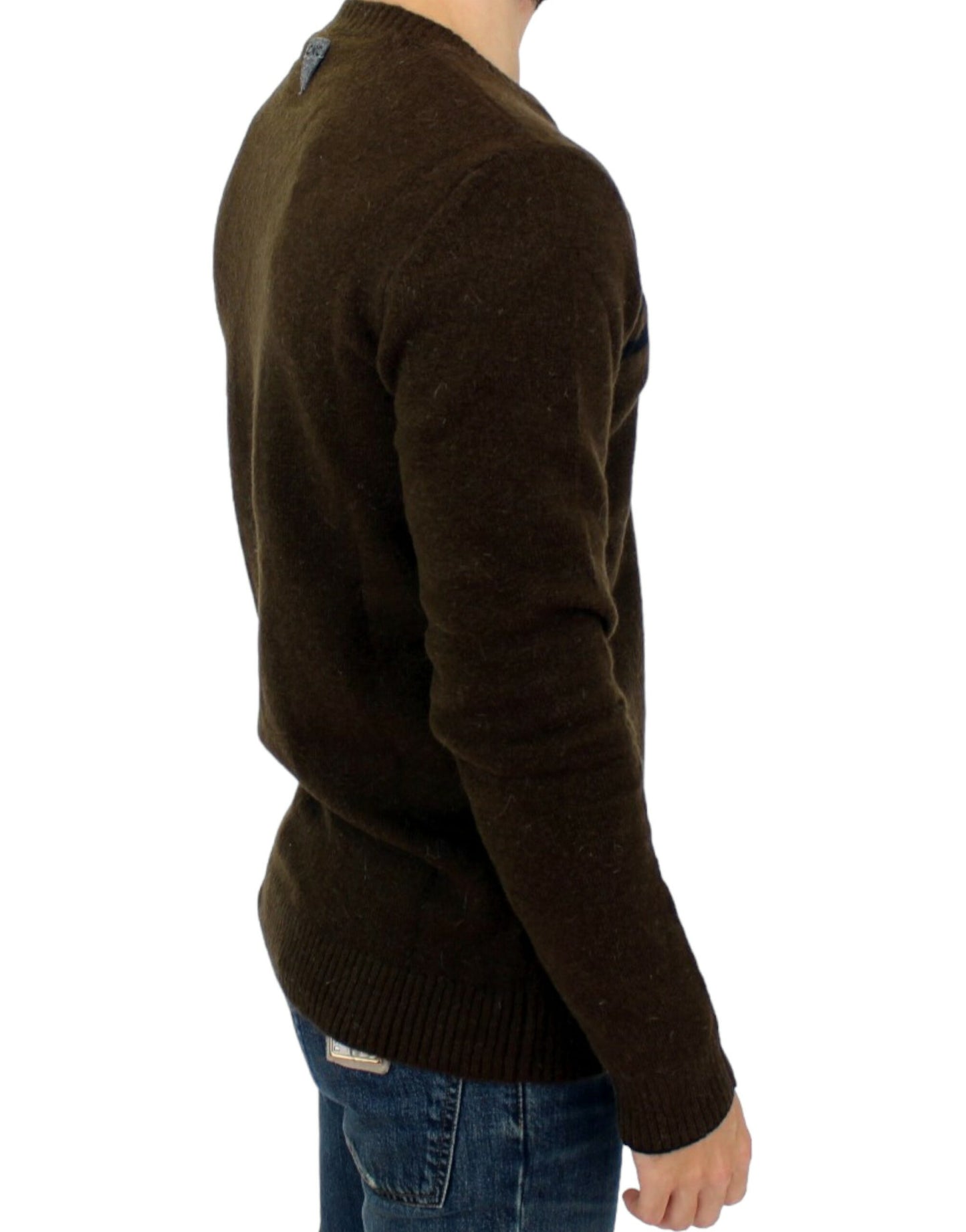 Costume National Brown striped crewneck sweater