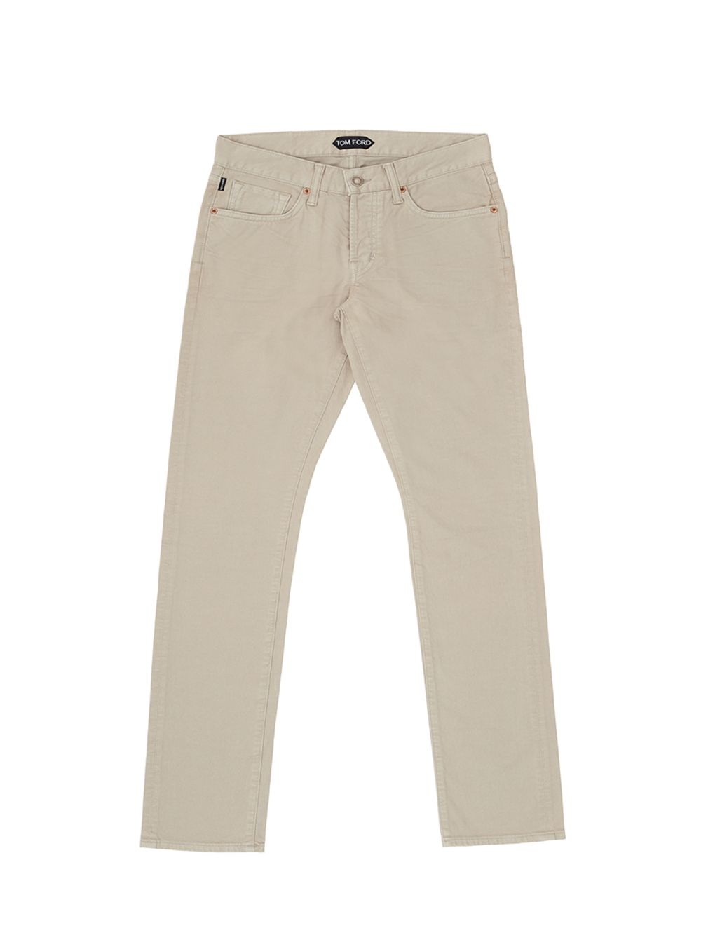 Tom Ford Chic Beige Straight Fit Cotton Jeans